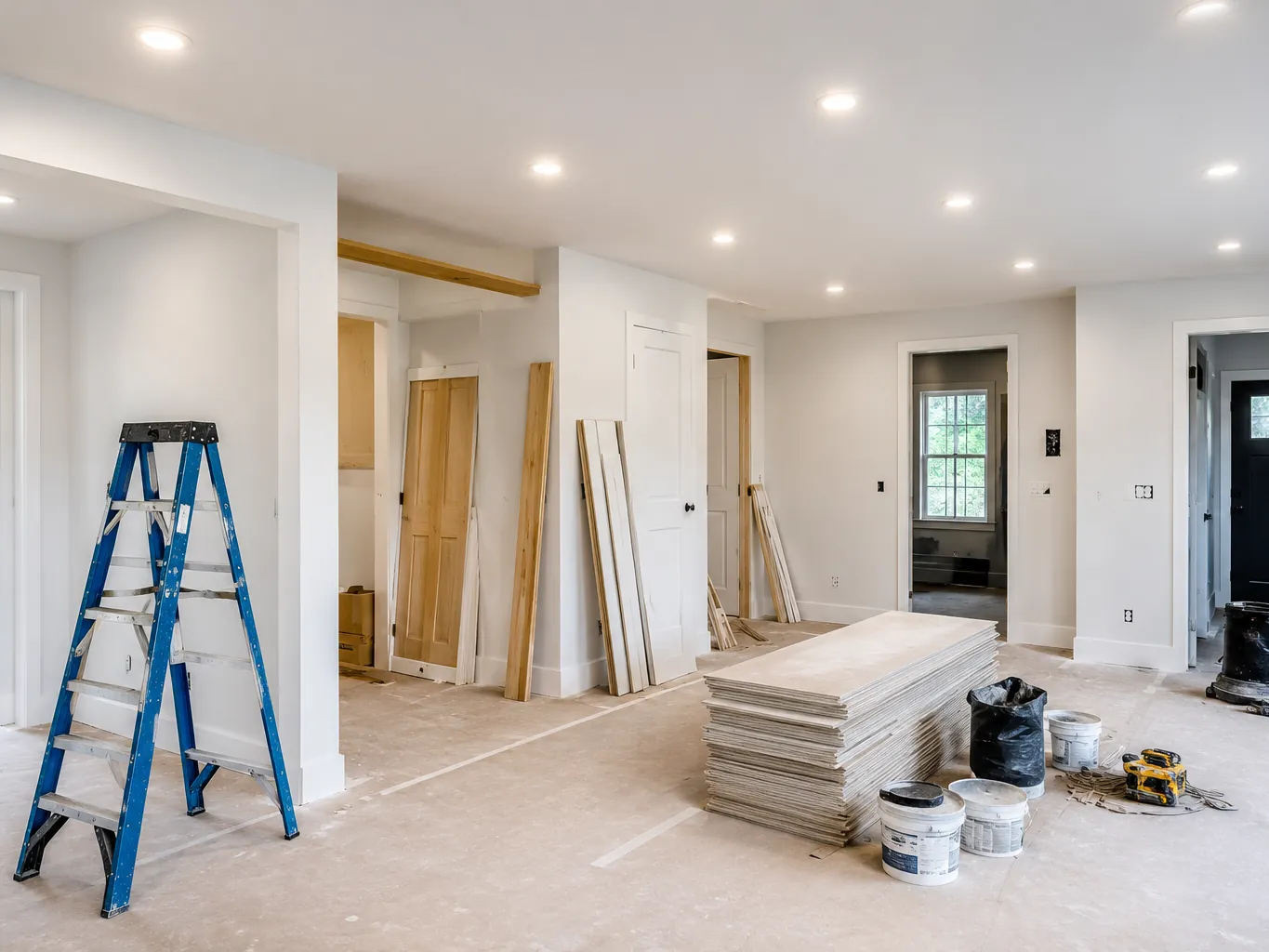 The same room mid-renovation.